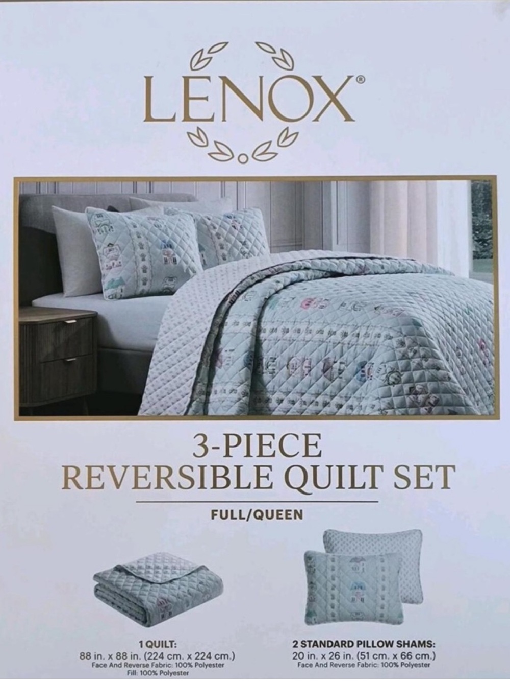 Lenox Spice Village | Full/Queen Size Reversible Quilted 3-Piece Set